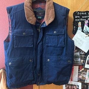 Coleman Men's Blue Vest with Corduroy Collar